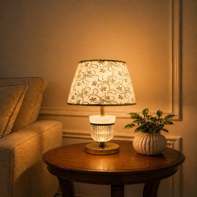 Premium Crystal & Metal Table Lamp