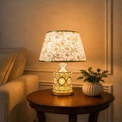 Premium Crystal & Metal Table Lamp