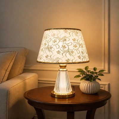 Premium Crystal & Metal Table Lamp