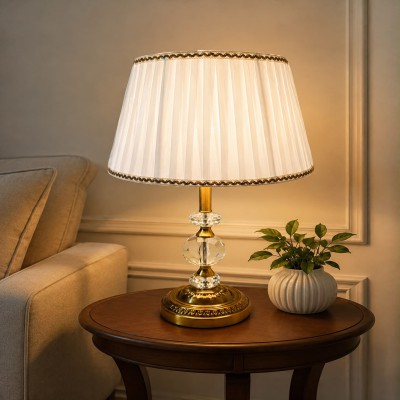 Premium Crystal & Metal Table Lamp
