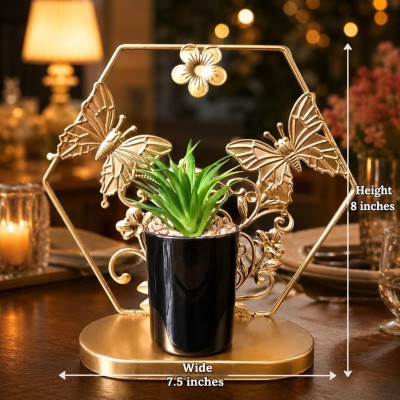 Decorative Golden Butterfly Planter Stand