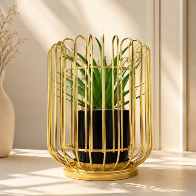 Golden-leaf plant pot | Exquisite golden cage