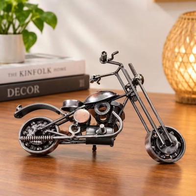 Vintage Metal Motorcycle Showpiece