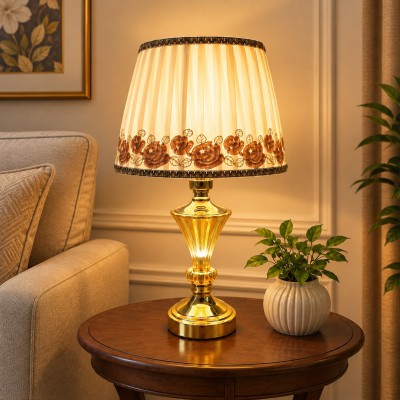 Premium Crystal & Metal Table Lamp