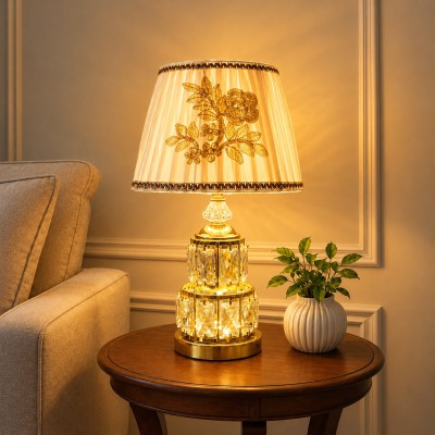 Premium Crystal & Metal Table Lamp