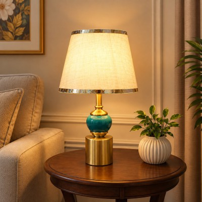 Premium Crystal & Metal Table Lamp