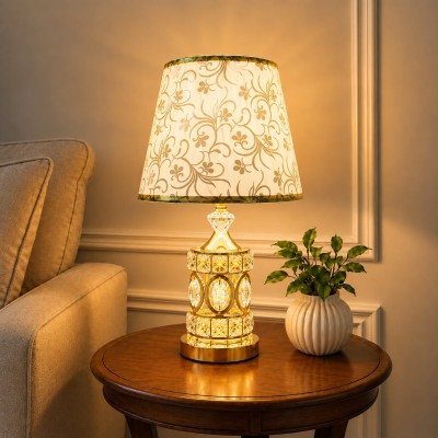 Premium Crystal & Metal Table Lamp
