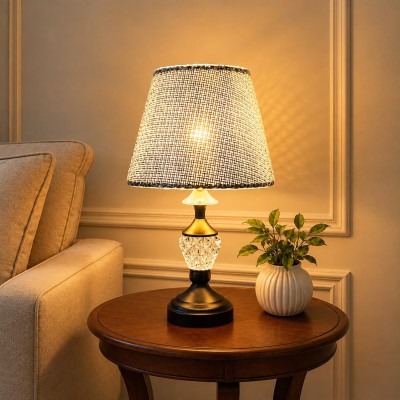 Premium Crystal & Metal Table Lamp