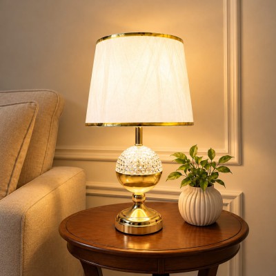 Premium Crystal & Metal Table Lamp
