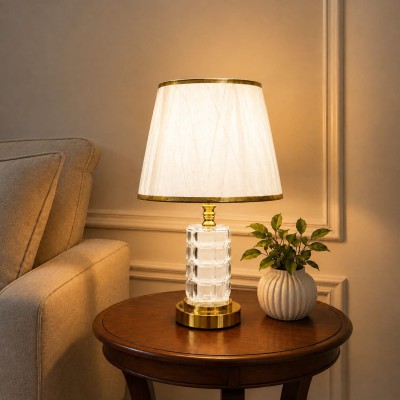 Premium Crystal & Metal Table Lamp