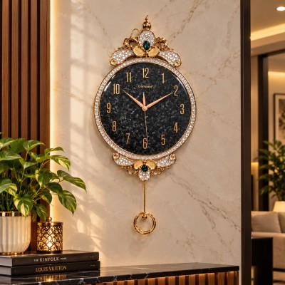 Premium crystal black wall clock