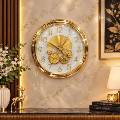 Premium Gold Gear Wall Clock