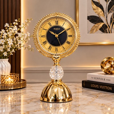 Premium Gold & Deep Purple Tabletop Clock