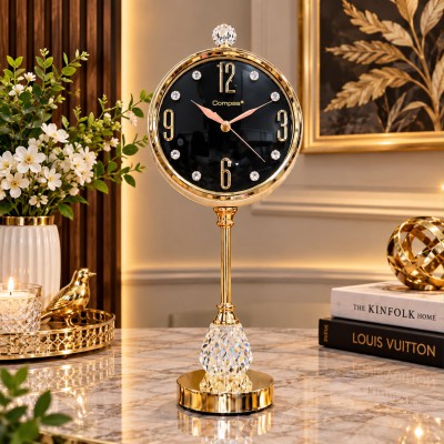 Premium Gold & Black Tabletop Clock