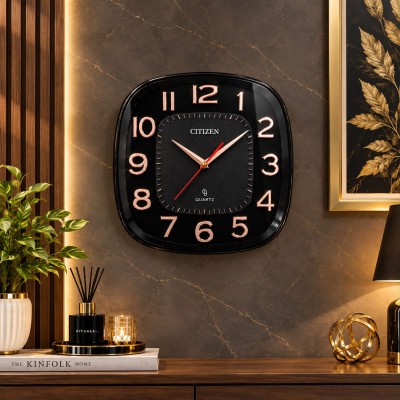 Elegant black square wall clock