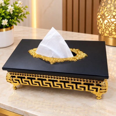 Elegant Black & Gold Tissue Box