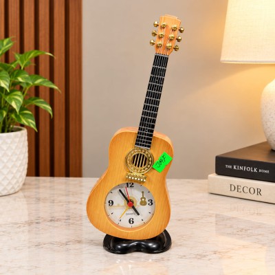 Stylish guitar-shaped table clock