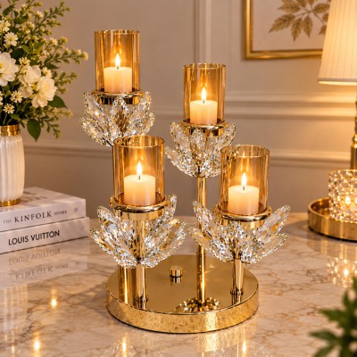 Premium Crystal 4 Candle Holder