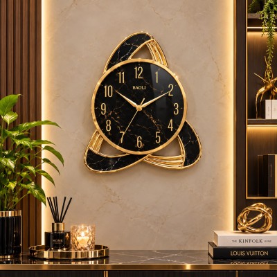 Modern Black Marble Wall Clock