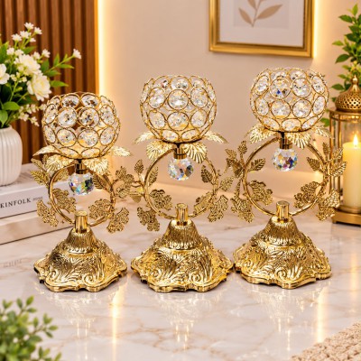 Premium Crystal Candle Holder Set