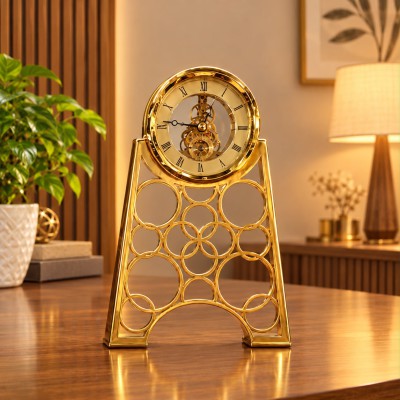 Premium Golden Decorative Table Clock