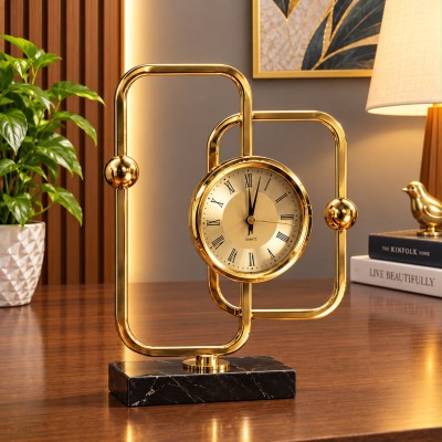 Premium Golden Nexus Table Clock