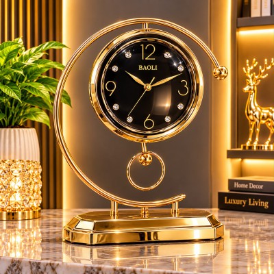 Premium Golden Orbit Table Clock